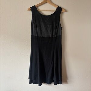 Vintage y2k flare a line black mini dress